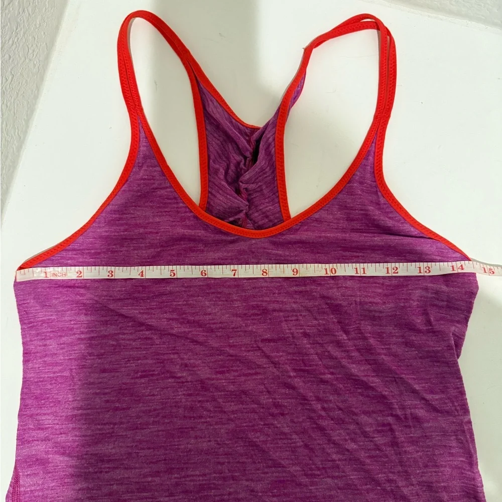 Lululemon What The Sport Singlet Il Tank Heathered Ultra Violet / Alarming Red 6